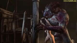 מפלצת 3D הופך את הבנות הארדנים בטן